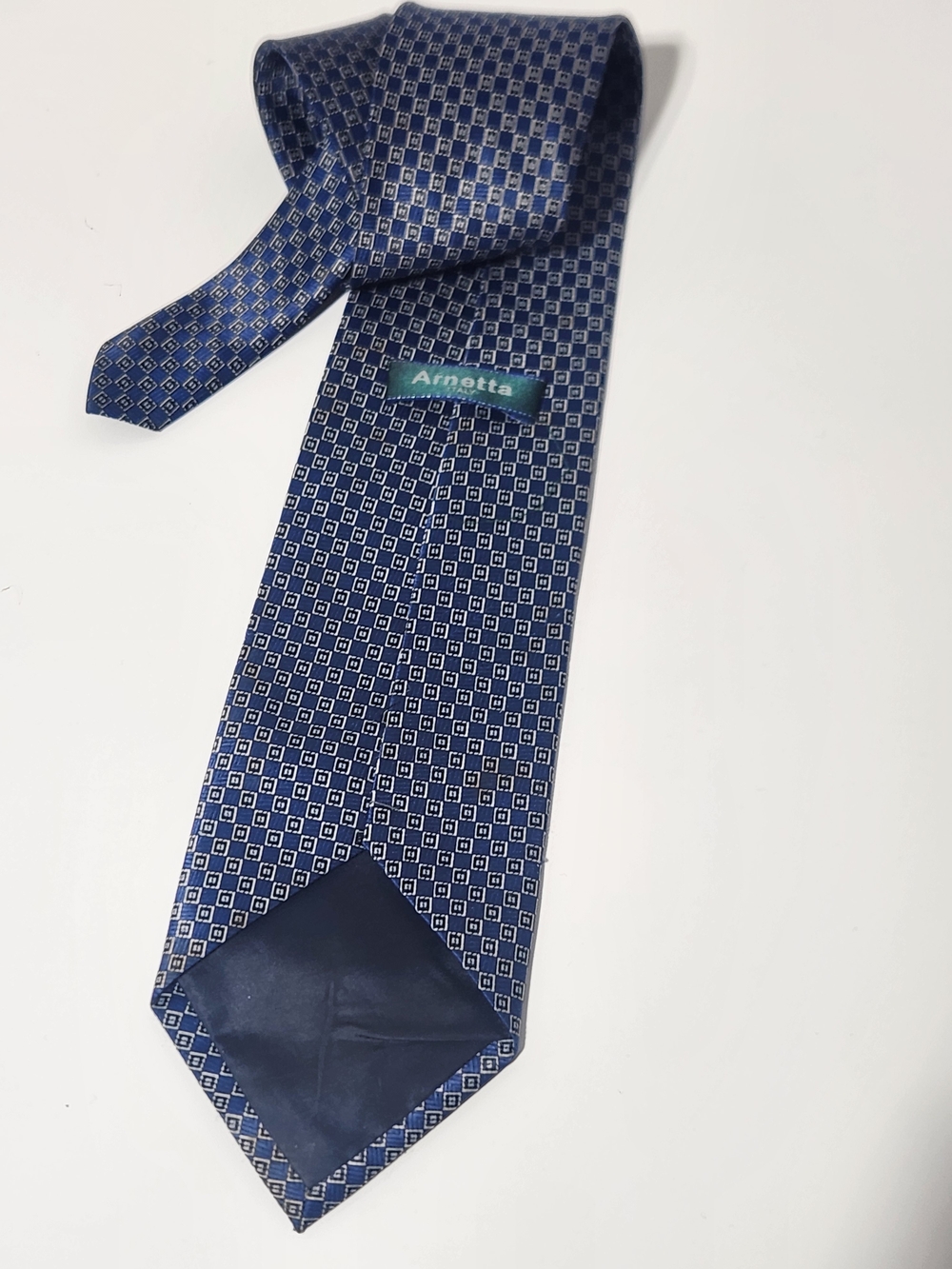 Annette Men's Blue Geometric Silk Tie